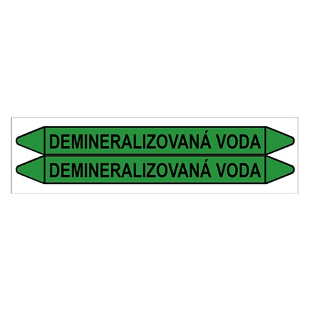 Značení potrubí, demineralizovaná voda,2 ks, 450 × 52 mm